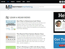 Tablet Screenshot of leanmeanmarketing.com